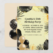 Invitation d'anniversaire 50 ans à plat (Devant / Derrière)