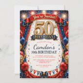 Invitation d'anniversaire 50 ans Carnaval pour lui (Devant)