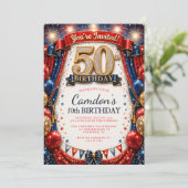 Invitation d'anniversaire 50 ans Carnaval pour lui (Debout devant)