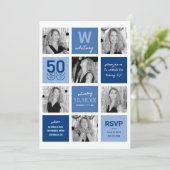 Invitation d'anniversaire 50 ans Collage de photos (Debout devant)