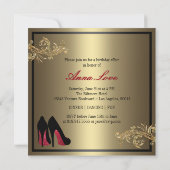 Invitation  d'anniversaire 50 ans de mariage, chaussures de d (Dos)