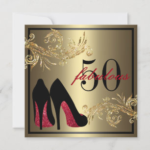 Invitation  d'anniversaire 50 ans de mariage, chaussures de d