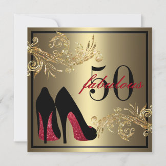 Invitation  d'anniversaire 50 ans de mariage, chaussures de d