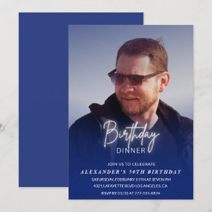 Invitation d'anniversaire 50 ans Dîner photo homme