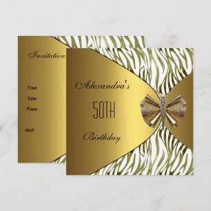 Invitation d'anniversaire 50 ans Dragonfly Gold Je