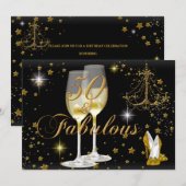 Invitation d'anniversaire 50 ans et Fabuleuse avec (Devant / Derrière)
