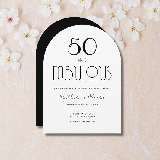 Invitation d'anniversaire 50 ans et fabuleux