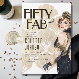 Invitation d'anniversaire 50 ans fabuleuse des ann