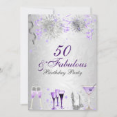 Invitation d'anniversaire 50 ans & Fabulosité (Devant)