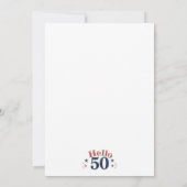 Invitation d'anniversaire 50 ans florale rouge bla (Dos)