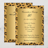 Invitation d'anniversaire 50 ans Léopard d'Or (Devant / Derrière)