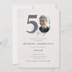Invitation d'anniversaire 50 ans minimaliste