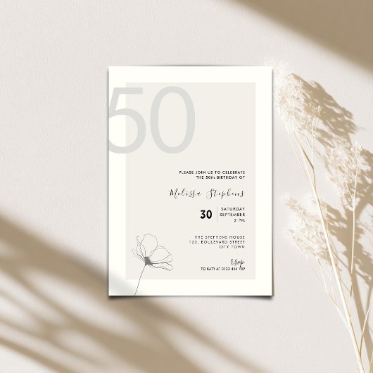 Invitation d'anniversaire 50 ans Moderne - Style M