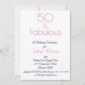 Invitation d'anniversaire 50 ans Navy et Rose (Devant)