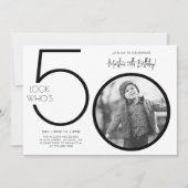 Invitation d'anniversaire 50 ans Photo Moderne (Devant)