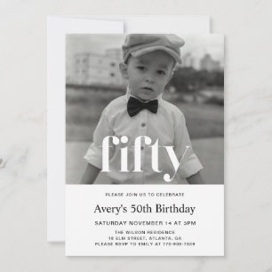 Invitation d'anniversaire 50 ans pour hommes avec