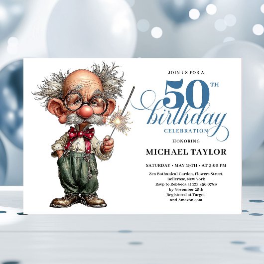 Invitation d'anniversaire 50 ans pour lui avec hum