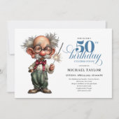 Invitation d'anniversaire 50 ans pour lui avec hum (Devant)