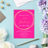 Invitation d'anniversaire 50 ans rose chaud or (Insitu (Mariage))