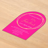 Invitation d'anniversaire 50 ans rose chaud or (Poser)