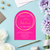 Invitation d'anniversaire 50 ans rose chaud or (Insitu (Mariage))