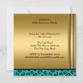 Invitation d'anniversaire 50 ans Teal Leopard (Dos)
