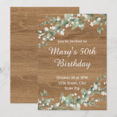 Invitation d'anniversaire 50 ans – Verdure rustiqu (Devant / Derrière)