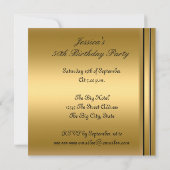 Invitation d'anniversaire 50 ans Violet et Or (Dos)