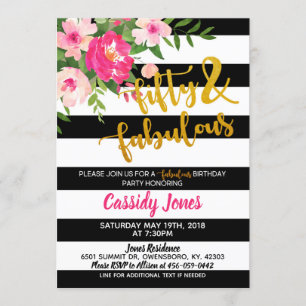 Invitation d'anniversaire 50 et fabuleuse