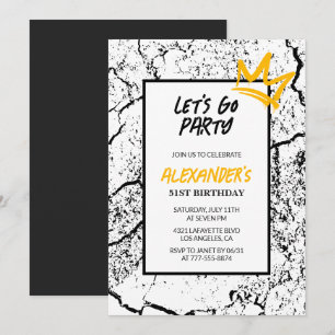 Invitation d'anniversaire 51 ans pour hommes noirs