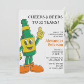 Invitation d'anniversaire 52 ans pour hommes Beer (Debout devant)
