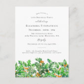 Invitation d'anniversaire 55 ans avec houx de déce (Devant)
