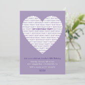 Invitation d'anniversaire 58 ans typographie fille (Debout devant)