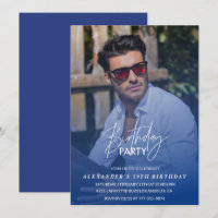 Invitation d'anniversaire 59 ans Bleue Fête d'anni