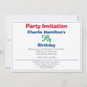 Invitation d'anniversaire 5 ans (Dos)