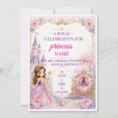 Invitation d'anniversaire 5 ans de la Princesse M (Devant)