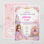 Invitation d'anniversaire 5 ans de la Princesse M (Devant / Derrière)