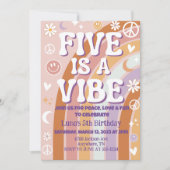 Invitation d'anniversaire 5 ans Five is a Vibe (Devant)