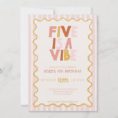 Invitation d'anniversaire 5 ans Five Is a Vibe Pas (Devant)