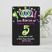 Invitation d'anniversaire 5 ans GLOW Lights (Debout devant)