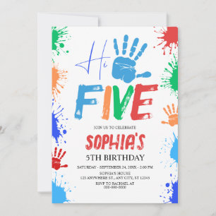 Invitation d'anniversaire 5 ans Hi-five High Five