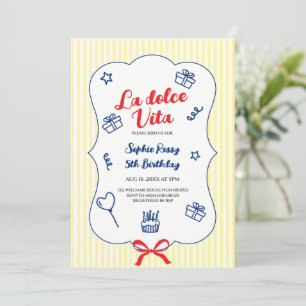 Invitation d'anniversaire 5 ans La Dolce Vita ital