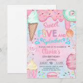 Invitation d'anniversaire 5 ans pour une fille dou (Devant / Derrière)