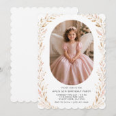 Invitation d'anniversaire 5 ans Princesse Ange Fil (Devant / Derrière)