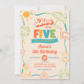 Invitation d'anniversaire 5 ans Retro Dive Into Fi (Devant)