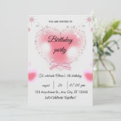 Invitation d'anniversaire 5 ans Sparkle & Fun (Debout devant)
