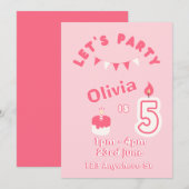 Invitation d'anniversaire 5 ans Sparkle & Fun (Devant / Derrière)