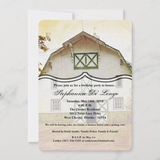 Invitation d'anniversaire 5x7 Sunset Barn Country  (Devant)