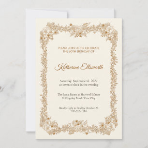 Invitation d'anniversaire 60 ans Bosky Petalwork