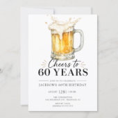 Invitation d'anniversaire 60 ans Cheers (Devant)